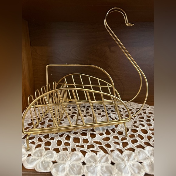 Other - Swan mid-century modern brass wire rack